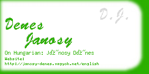 denes janosy business card